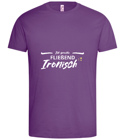 Fluently Ironic Design - Premium men's t-shirt_LIGHT PURPLE_front