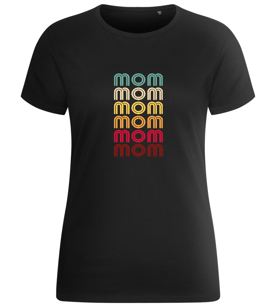 Colourful Mom Design - Basic women's fitted t-shirt_DEEP BLACK_front