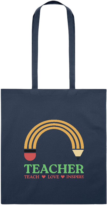 Teacher Pencil Design - Essential colored event tote bag_FRENCH NAVY_front