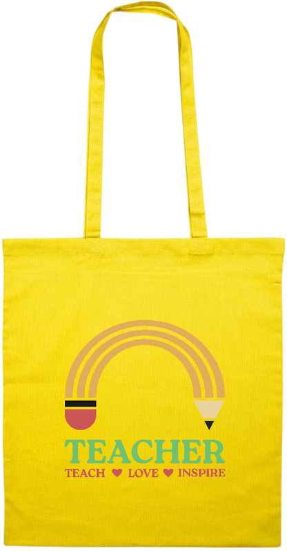 Teacher Pencil Design - Essential colored event tote bag_YELLOW_front