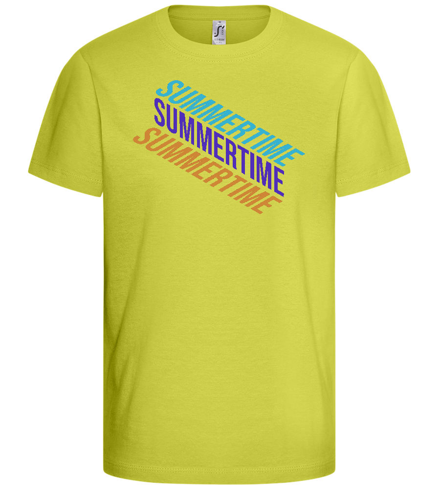 Summertime Text Design - Basic kids t-shirt_GREEN APPLE_front