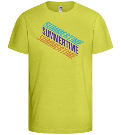 Summertime Text Design - Basic kids t-shirt_GREEN APPLE_front