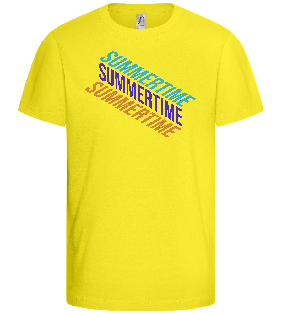 Summertime Text Design - Basic kids t-shirt_LEMON_front