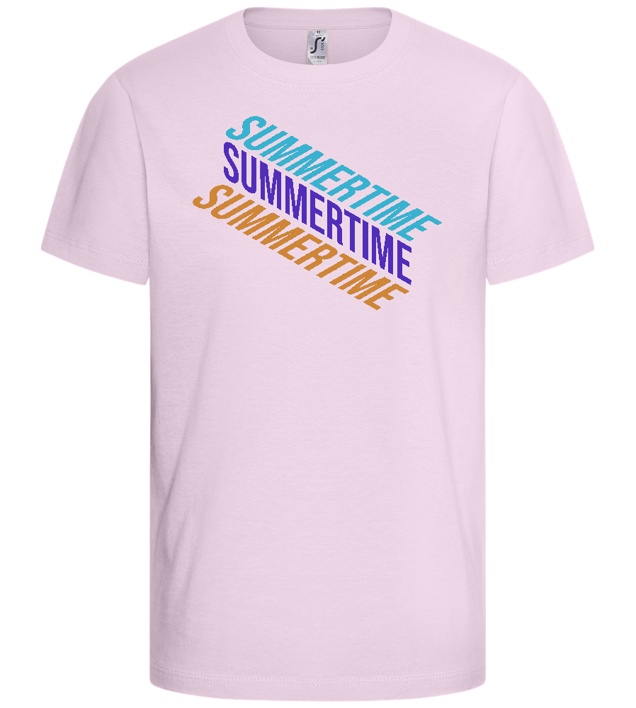 Summertime Text Design - Basic kids t-shirt_LIGHT PINK_front