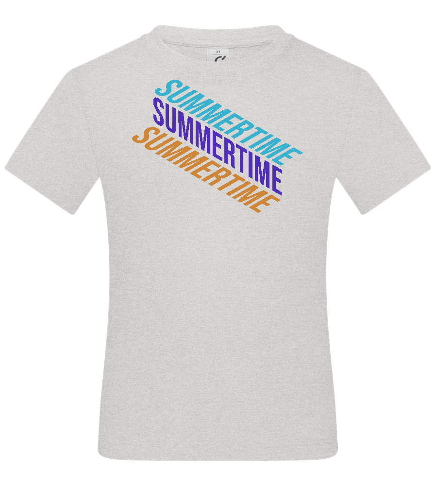 Summertime Text Design - Basic kids t-shirt_VIBRANT WHITE_front