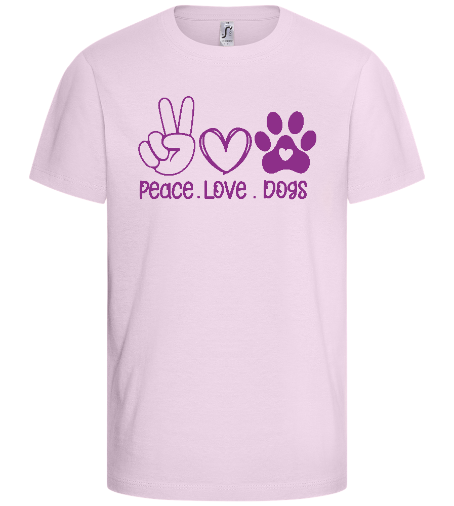 Peace Love Dogs Symbols Design - Comfort kids fitted t-shirt_LIGHT PINK_front