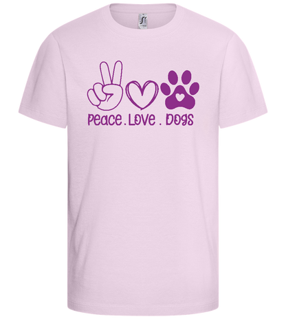 Peace Love Dogs Symbols Design - Comfort kids fitted t-shirt_LIGHT PINK_front