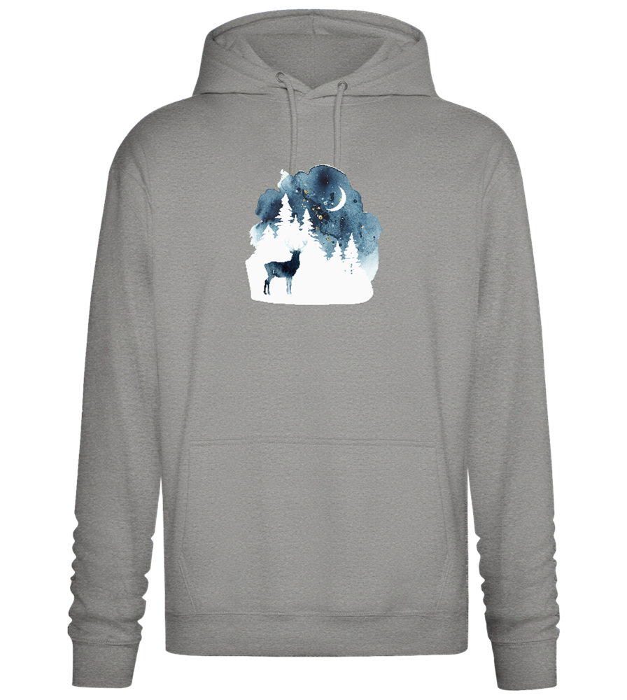 Watercolor Christmas Night Design - Premium Essential Unisex Hoodie_ORION GREY II_front