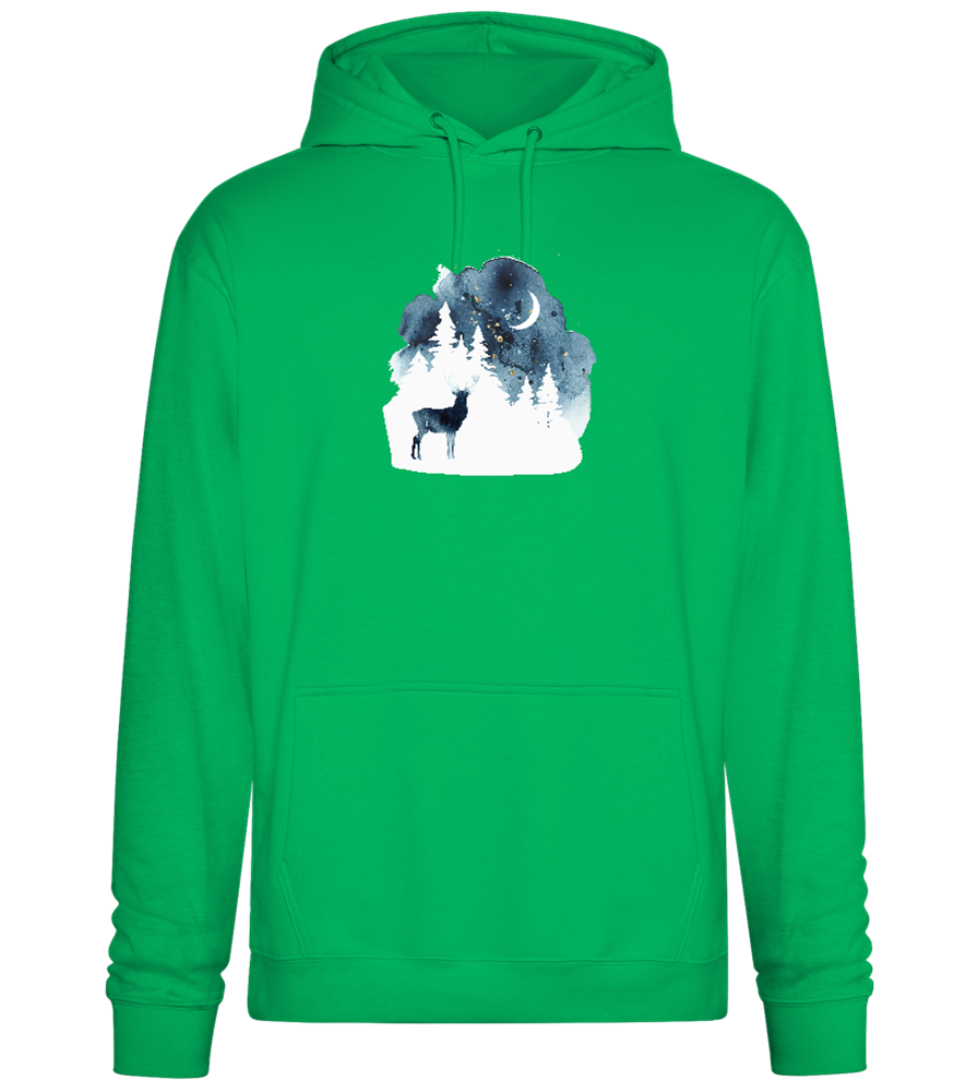 Watercolor Christmas Night Design - Premium Essential Unisex Hoodie_SPRING GREEN_front