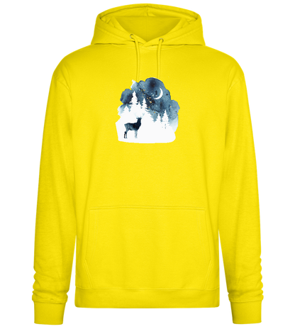 Watercolor Christmas Night Design - Premium Essential Unisex Hoodie_YELLOW_front