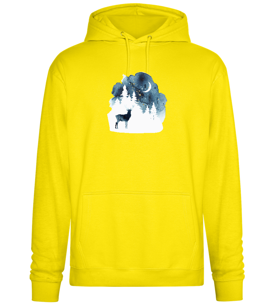 Watercolor Christmas Night Design - Premium Essential Unisex Hoodie_YELLOW_front