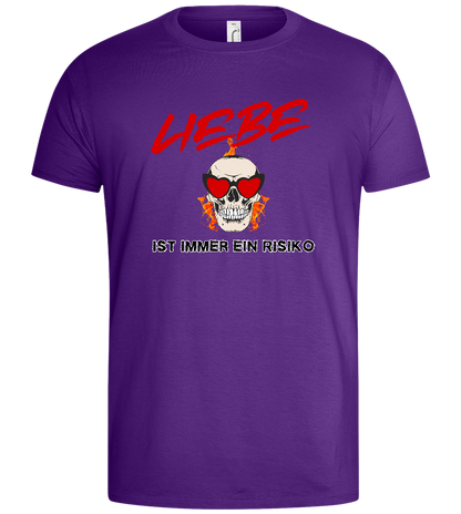 Liebe Ist Ein Risiko Design - Basic men's t-shirt_DARK PURPLE_front