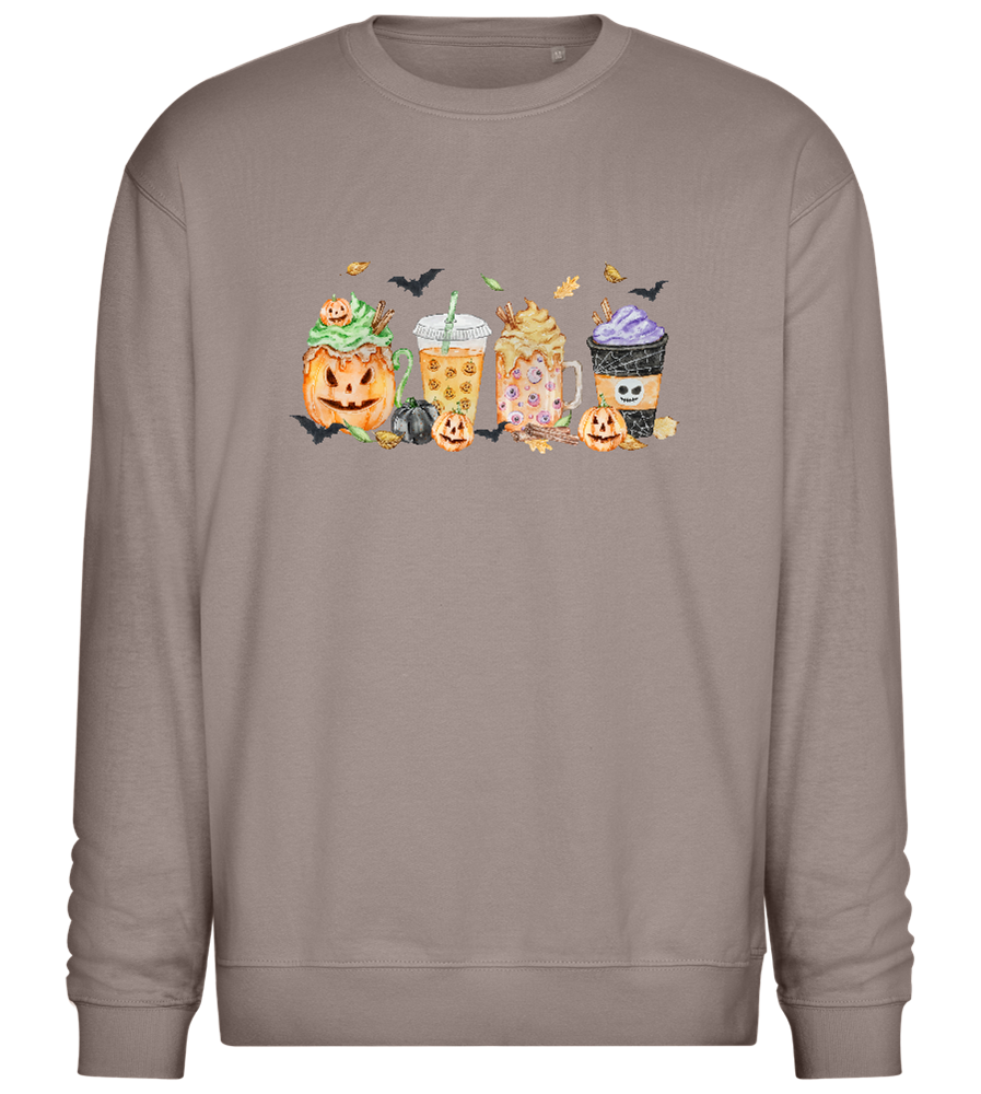 Halloween Themed Drinks Design - Comfort Essential Unisex Sweater_CHARCOAL CHIN_front