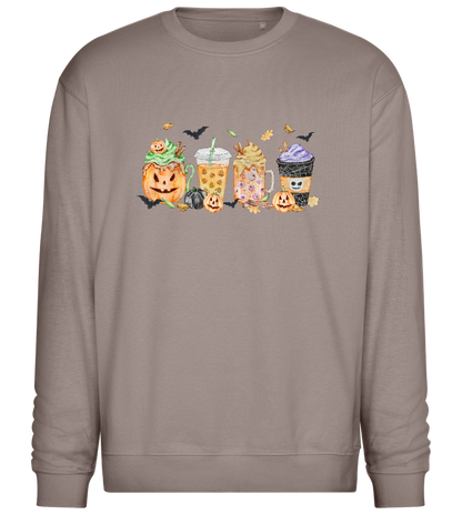 Halloween Themed Drinks Design - Comfort Essential Unisex Sweater_CHARCOAL CHIN_front