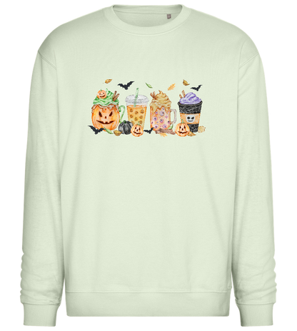 Halloween Themed Drinks Design - Comfort Essential Unisex Sweater_CREAMY GREEN_front