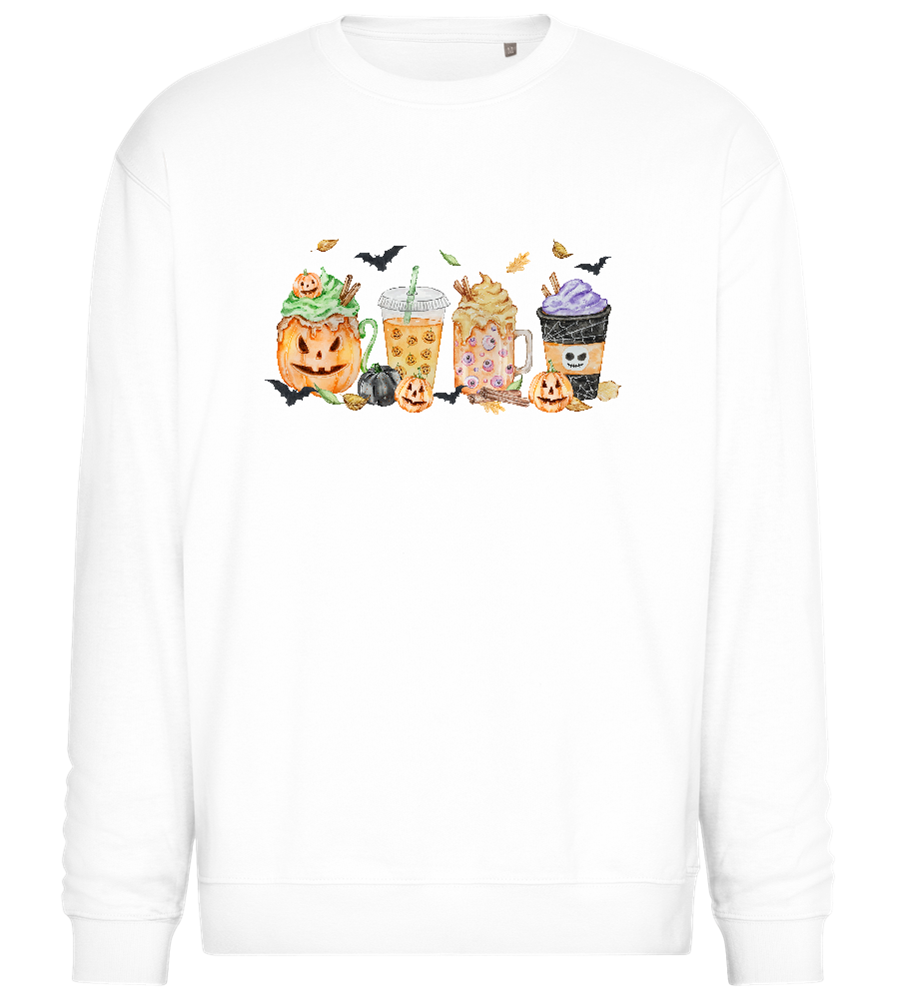 Halloween Themed Drinks Design - Comfort Essential Unisex Sweater_WHITE_front