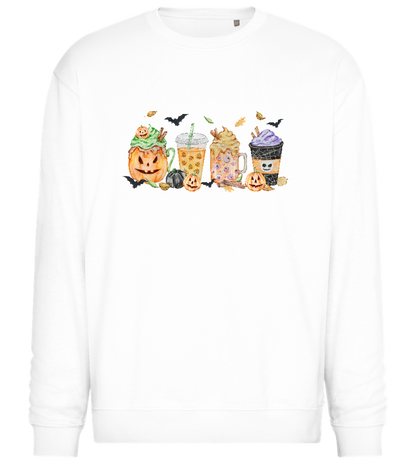 Halloween Themed Drinks Design - Comfort Essential Unisex Sweater_WHITE_front