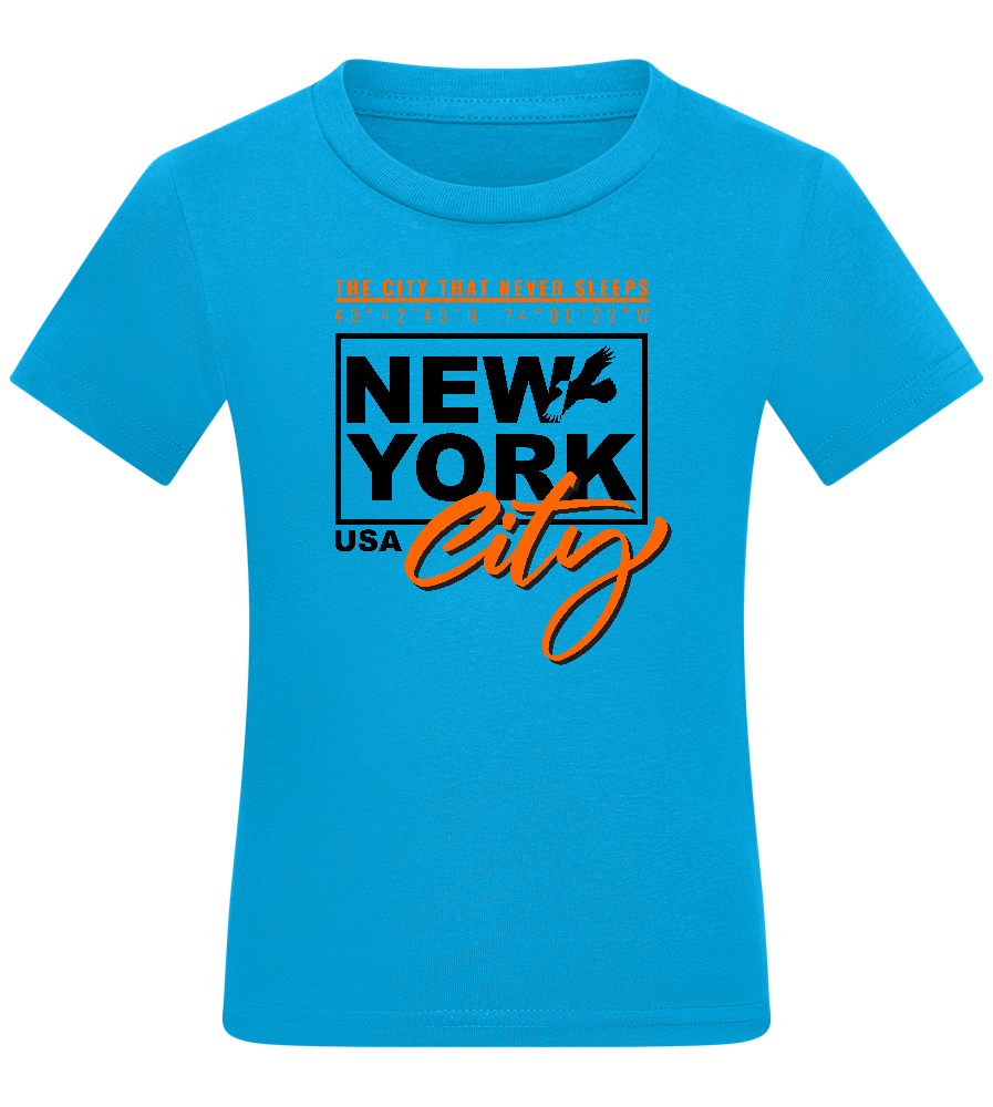 The City That Never Sleeps Design - Comfort kids fitted t-shirt_TURQUOISE_front