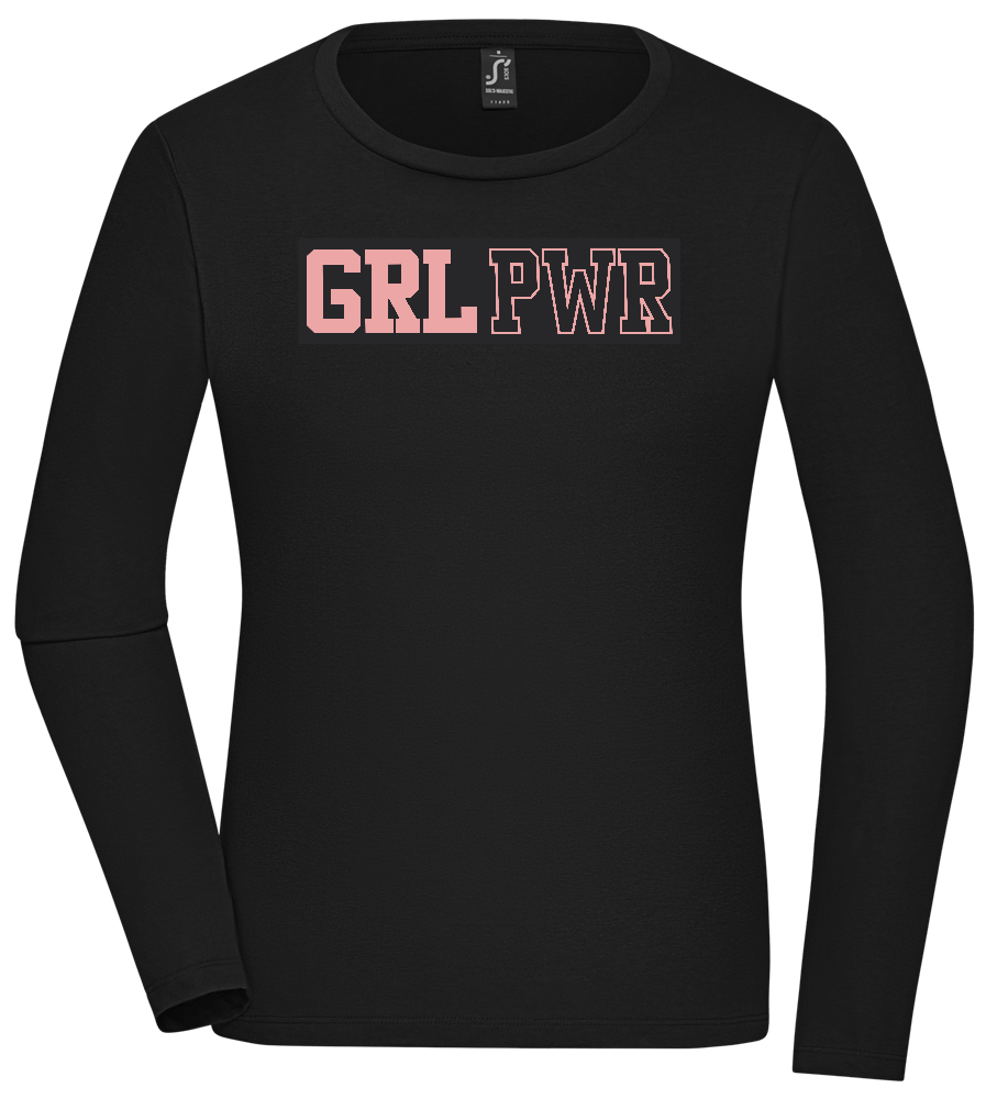 Girl Power 3 Design - Comfort women's long sleeve t-shirt_DEEP BLACK_front