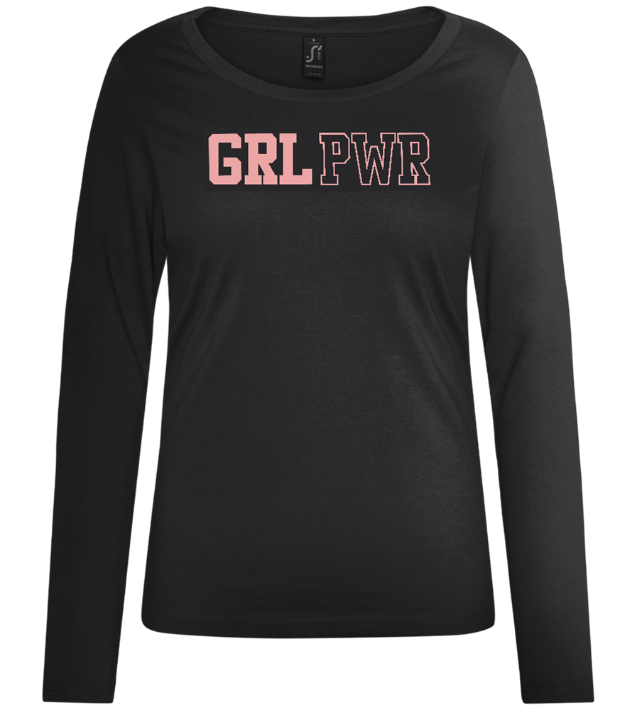 Girl Power 3 Design - Comfort women's long sleeve t-shirt_DEEP BLACK_front