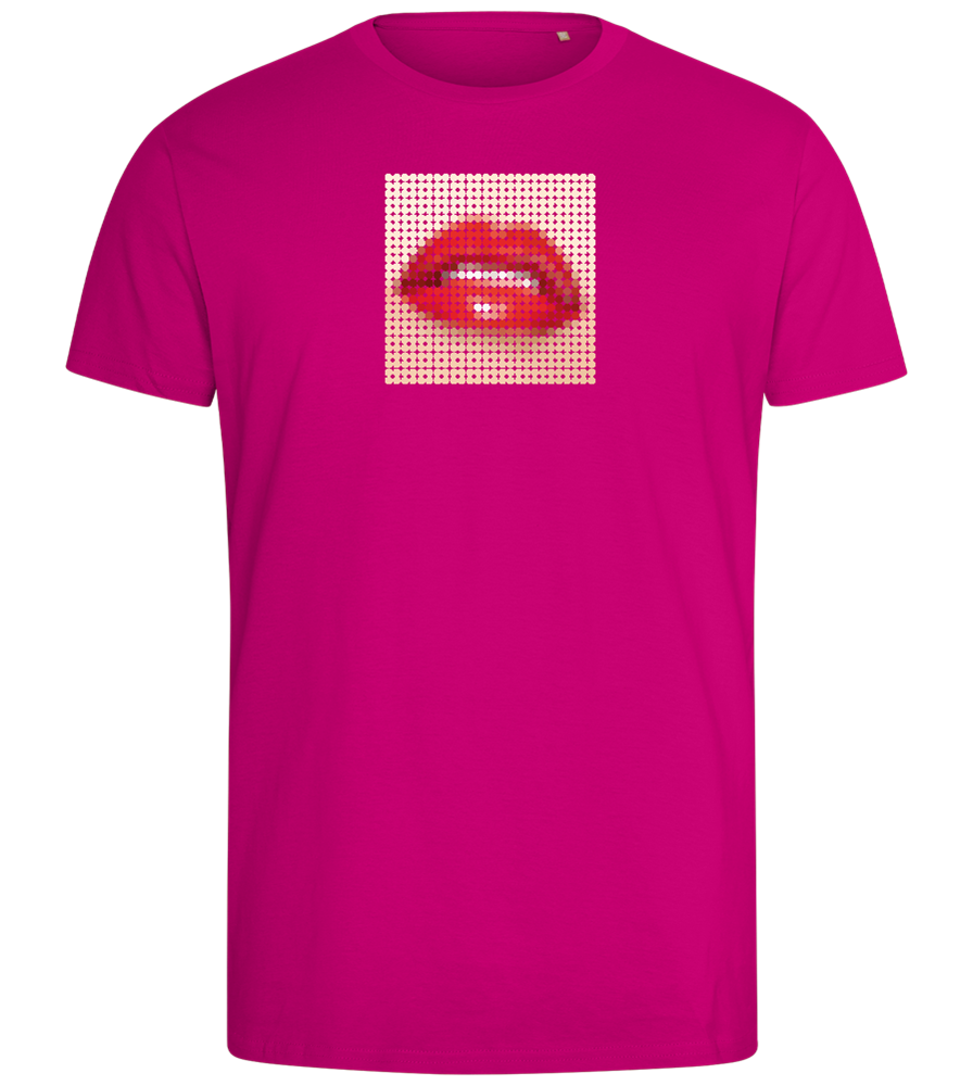 Polkadot Design - Comfort men's fitted t-shirt_FUCHSIA_front