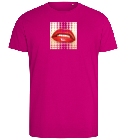 Polkadot Design - Comfort men's fitted t-shirt_FUCHSIA_front