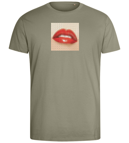 Polkadot Design - Comfort men's fitted t-shirt_KHAKI_front