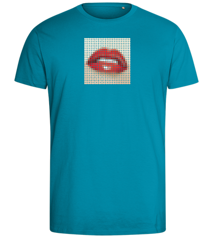 Polkadot Design - Comfort men's fitted t-shirt_TURQUOISE_front