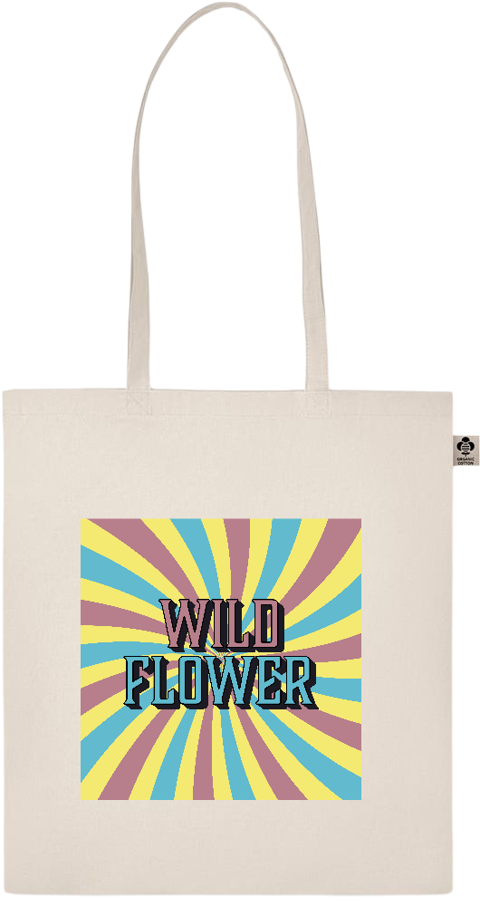 Wild Flower Design - Basic organic cotton shopping bag_BEIGE_front