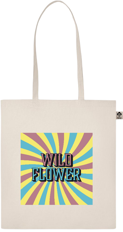 Wild Flower Design - Basic organic cotton shopping bag_BEIGE_front