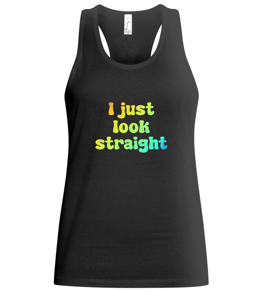 I Just Look Straight Design - Basic women's tank top_DEEP BLACK_front