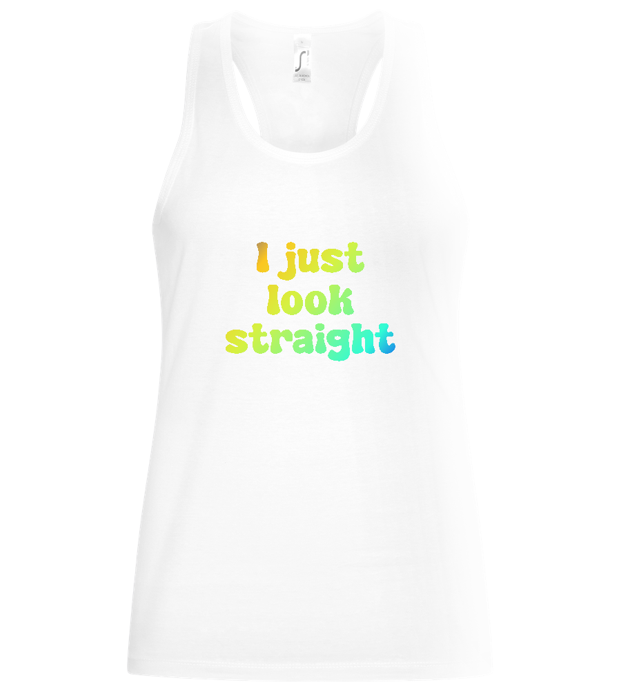 I Just Look Straight Design - Basic women's tank top_WHITE_front