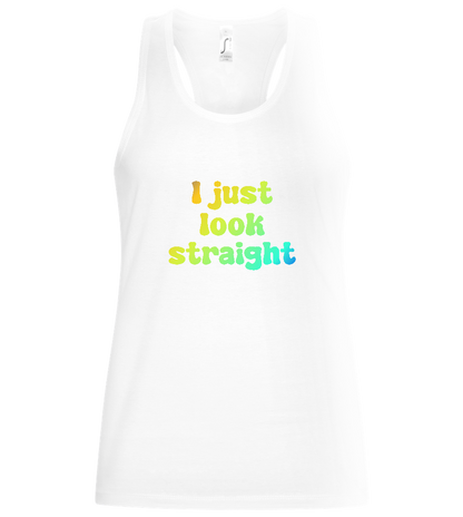 I Just Look Straight Design - Basic women's tank top_WHITE_front