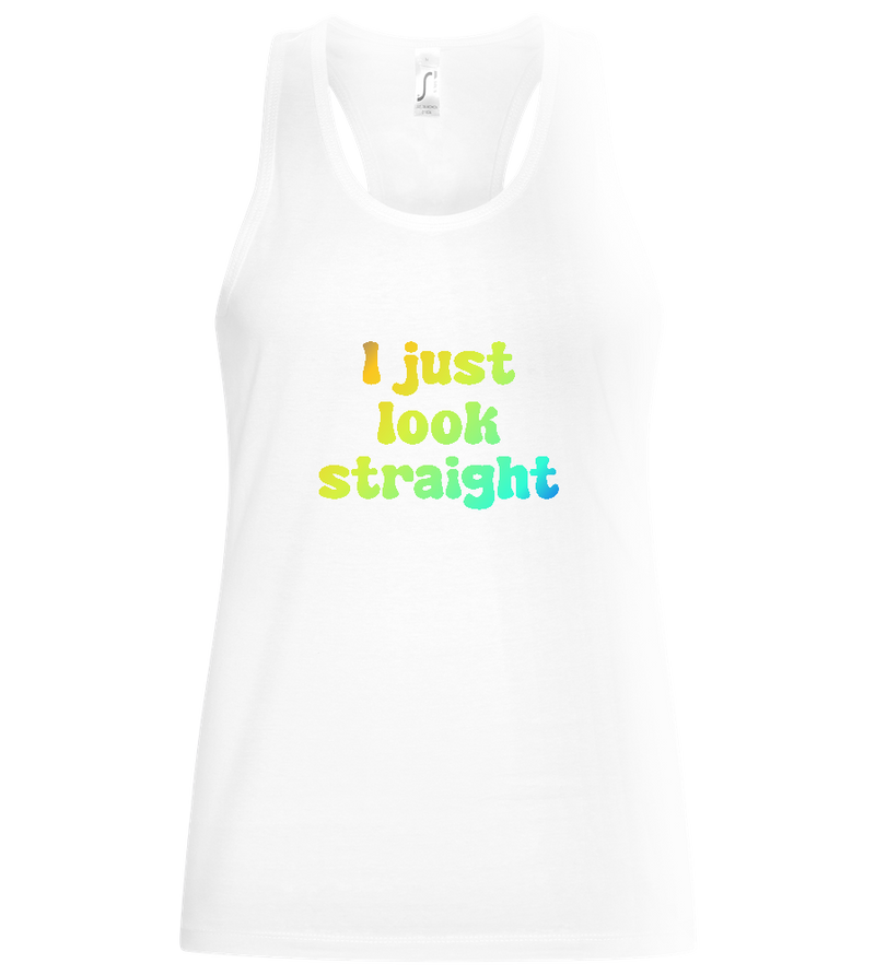 I Just Look Straight Design - Basic women's tank top_WHITE_front