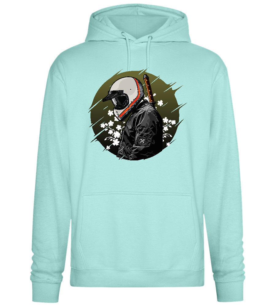 Samurai Bike Design - Premium Essential Unisex Hoodie_ARCTIC BLUE_front