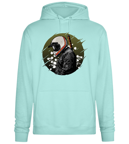 Samurai Bike Design - Premium Essential Unisex Hoodie_ARCTIC BLUE_front