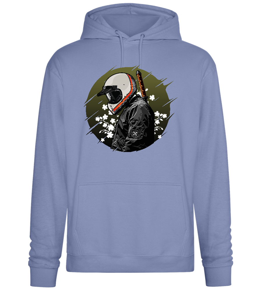 Samurai Bike Design - Premium Essential Unisex Hoodie_BLUE_front