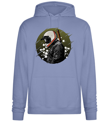 Samurai Bike Design - Premium Essential Unisex Hoodie_BLUE_front