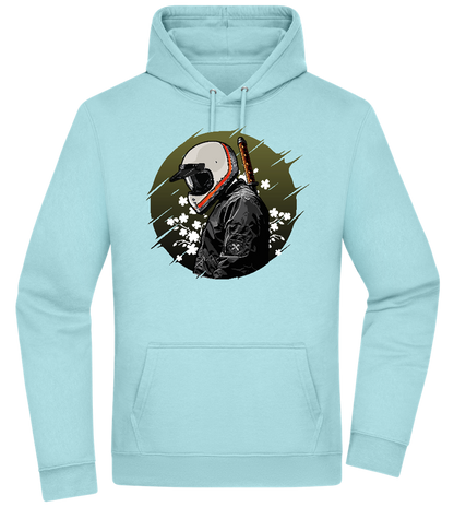 Samurai Bike Design - Premium Essential Unisex Hoodie_POOL BLUE_front