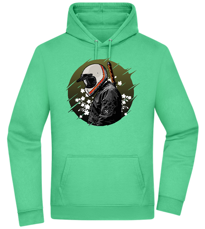 Samurai Bike Design - Premium Essential Unisex Hoodie_SPRING GREEN_front