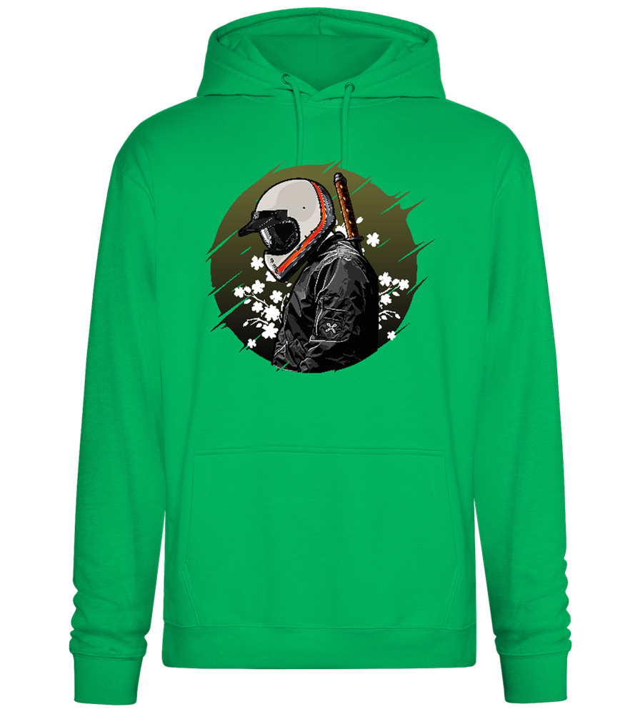 Samurai Bike Design - Premium Essential Unisex Hoodie_SPRING GREEN_front