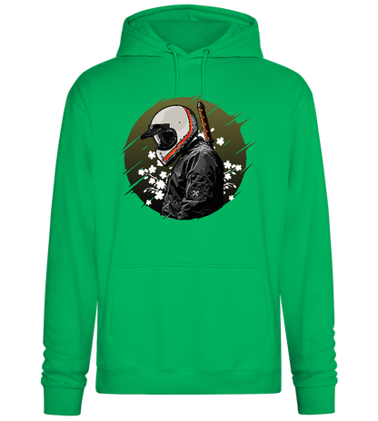 Samurai Bike Design - Premium Essential Unisex Hoodie_SPRING GREEN_front