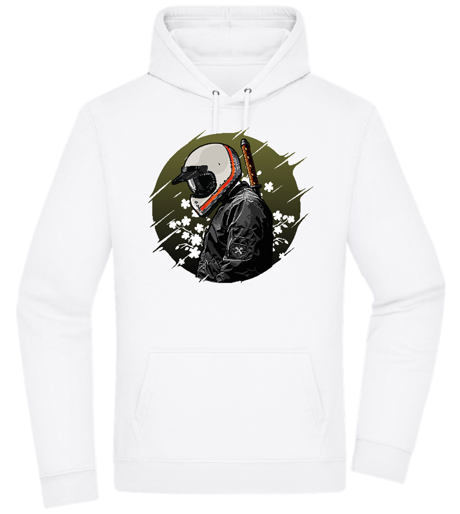 Samurai Bike Design - Premium Essential Unisex Hoodie_WHITE_front