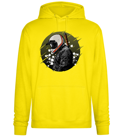 Samurai Bike Design - Premium Essential Unisex Hoodie_YELLOW_front