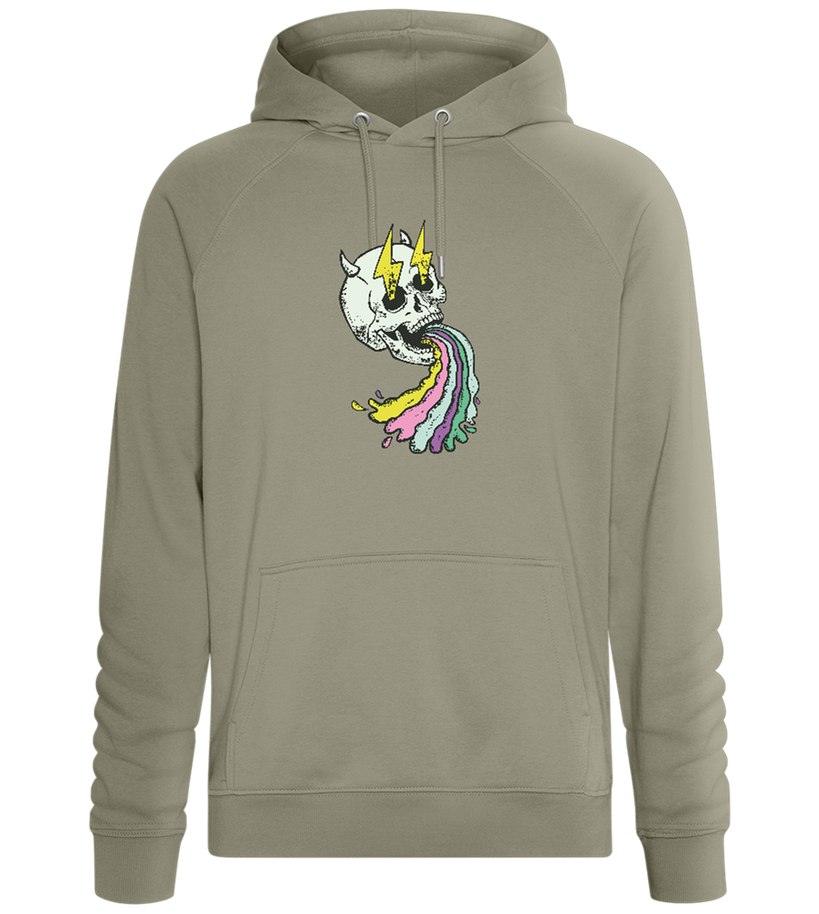 Rainbow Skull Thunders Design - Comfort unisex hoodie_KHAKI_front