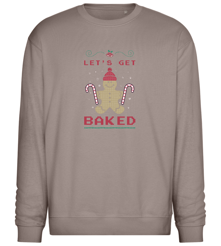 Let's Get Baked Design - Comfort Essential Unisex Sweater_CHARCOAL CHIN_front