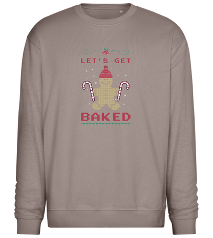 Let's Get Baked Design - Comfort Essential Unisex Sweater_CHARCOAL CHIN_front