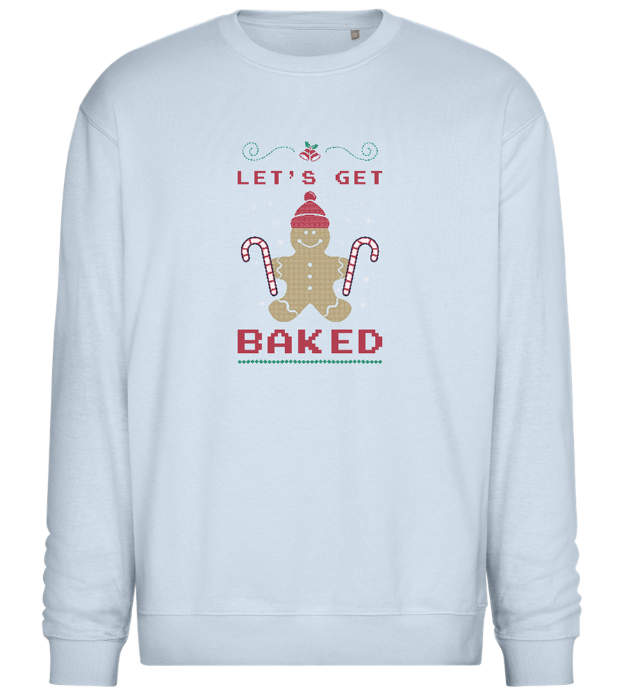 Let's Get Baked Design - Comfort Essential Unisex Sweater_CREAMY BLUE_front