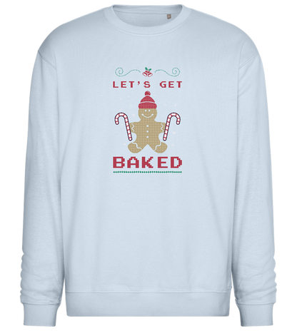 Let's Get Baked Design - Comfort Essential Unisex Sweater_CREAMY BLUE_front