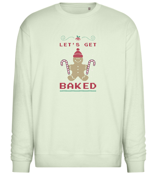 Let's Get Baked Design - Comfort Essential Unisex Sweater_CREAMY GREEN_front